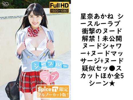 星奈あかね シースルーラブ 衝撃のヌード解禁！未公開ヌードシャワー+ヌードマッサージ+ヌード疑似セッ●スカットほか全5シーン★【グラビアアイドル無料動画】
